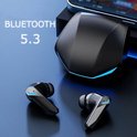 Écouteurs de jeu - Bluetooth 5.3 - Écouteurs de jeu - Lumière LED - Image noire