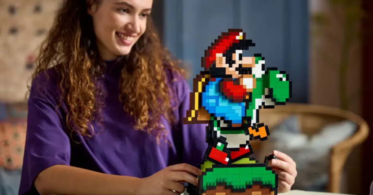 Cascade de sphère avec LEGO Super Mario World Mario et Yoshi et d'autres ensembles Mario